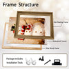 Vintage Snowman Gift Box Framed Wall Art Oil Painting Christmas Winter Print