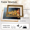 Book Stack Christmas Tree Framed Wall Art Vintage Oil Painting Holiday Print