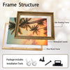 Pastel Sunset Palm Tree Canvas Poster, Dreamy Tropical Island Scenery Artwork for Vacation Home Gallery Wall Decor