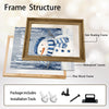 Let It Snow Snowman Framed Wall Art Blue White Christmas Winter Farmhouse Print
