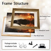 Mysterious Dark Witch Fire Scene Framed Canvas Wall Art, Gothic Halloween Wall Decor
