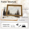 Antique Winter Forest Landscape Wall Art, Snowy Pine Tree Canvas Print, Framed Wall Decor for Living Room Bedroom