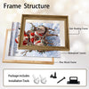 Santa Sleigh & Reindeer Framed Wall Art Vintage Oil Painting Christmas Print