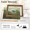 Monet Garden Landscape Framed Canvas Print, Classic Impressionism Colorful Flower Garden House Scenery Painting, Retro Farmhouse Bedroom Office Wall Art