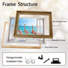 Open White French Window Flamingo Beach Canvas Wall Art, Tropical Ocean Seaside Flamingo Fake Window Horizontal Print, Coastal Beach House Summer Wall Decor