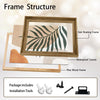 Set of 2 Terracotta Palm Leaf Boho Canvas Wall Art Neutral Organic Shape Decor