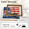 Patriotic Navy Warship American Flag Canvas Wall Art, US Destroyer Battleship Ocean Military Canvas Painting