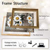 Rustic Farmhouse Wall Decor, White Sunflowers In Galvanized Bucket “FLOWERS & SUNLIGHT” Distressed Wood Background Vertical Canvas Art, Shabby Chic Country Floral Artwork