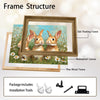 Three Bunnies Daisy Meadow Canvas Art | Cute Rabbit Family Wall Decor