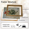 Vintage Mistletoe Red Bow Framed Wall Art Oil Painting Farmhouse Christmas Print