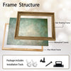 2 Piece Neutral Emerald Green Blended Abstract Canvas Prints Distressed Texture Japandi Minimalist Contemporary Wall Art