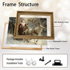 Retro Christmas Santa & White Reindeer Canvas Wall Decor