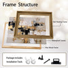 2 Piece Modern Cream Taupe Gold Leaf Abstract Canvas Prints Thick Texture Contemporary Neutral Luxury Wall Art