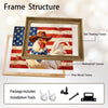 Rustic Cowboy Rooster American Flag Canvas Wall Art, Patriotic Farm Chicken Country Farmhouse Canvas Painting