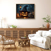 Witch Hat Glowing Jack O Lantern Haunted Castle Halloween Canvas Wall Art