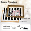 Fashion Pink Perfume Books Canvas Wall Art, Black White Stripe Inspirational Quote Beauty Vertical Print, Glam Women Bedroom Makeup Room Wall Decor