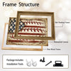 Retro Distressed American Baseball Flag Canvas Wall Art, Patriotic Baseball US Flag Canvas Painting for Sports Room Decor