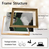 2 Piece Luxury Emerald Green Gold Leaf Abstract Landscape Canvas Prints Palette Knife Modern Glam Neutral Wall Ar