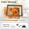 Textured Orange Poppy Flower Canvas Wall Art, Abstract Floral Impasto Oil Painting Print, Neutral Warm Tone Home Decor for Living Room Entryway