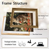 Brown Rabbit Strawberry Basket White Floral Vintage Canvas Wall Art