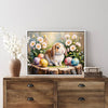 Easter Bunny Canvas Wall Art, Cute Rabbit and Easter Eggs Painting Prints, Vintage Farmhouse Spring Animal Picture, Modern Framed Easter Wall Decor for Bedroom, Living Room, Bathroom, Office