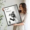 Pitbull Peeking Curtain Are You Pooping Funny Quote Canvas Wall Art Black White Dog Bathroom Wall Decor