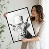 Funny Highland Cow Toilet Paper Hat Canvas Wall Art Farmhouse Bathroom Decor