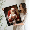 Funny Santa Hugging Toilet Paper Rolls On Toilet Framed Wall Art Christmas Decoration