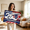 American 250th Anniversary Framed Canvas Print, 1776‑2026 US Bicentennial Plus Patriotic Flag Wall Art for Home Decor