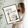 Whimsical Bathroom Humor Poster, Toothbrush And Toilet Paper Comic Print, Funny Sarcastic Wall Art For Powder Room