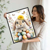 Lop Ear Rabbit Sunflower Pastel Easter Eggs Butterfly Floral Canvas Wall Art