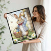 Easter Bunny Holding Egg Basket Canvas Wall Art