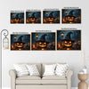Witch Hat Glowing Jack O Lantern Haunted Castle Halloween Canvas Wall Art