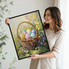 Easter Wicker Basket Colorful Eggs Wildflower Canvas Wall Art