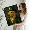 St Patrick's Day Golden Retriever Canvas Print