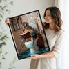 Sea Turtle Reading Book On Toilet Canvas Wall Art Funny Rustic Nautical Bathroom Wall Decor