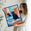 Wash Your Paws Black Cat Bathroom Canvas Wall Art