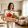 Red Kettle Rustic Kitchen Canvas Wall Art