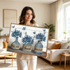 Relax Soak Unwind Blue Hydrangea Butterfly Rustic Bathroom Framed Wall Art
