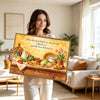 Bless The Food Before Us Amen Canvas Wall Art, Rustic Kitchen Bible Quote Print