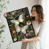 Moody Dark Garden Canvas Poster, Antique‑Style Moth Butterflies Bees Wildflower Artwork for Living Room Bedroom Wall Decor