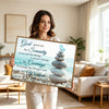 Serenity Prayer Framed Wall Art Beach Stacked Stones Butterfly Inspirational Print