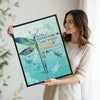 I Am The Storm Dragonfly Canvas Print, Inspirational Empowerment Teal Rustic Wall Art For Women