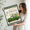 St Patrick's Day Green Truck Canvas Print