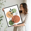 Set of 2 Sage Terracotta Line Leaf Boho Botanical Canvas Wall Art