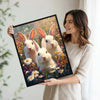 Three Bunnies Floral Meadow Canvas Art