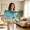 Coastal Turtle Inspirational Quote Beach Wall Canvas Art