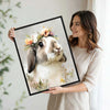 Lop Ear Rabbit Floral Crown Portrait Canvas Wall Art