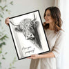 Funny Highland Cow Are You Pooping Canvas Wall Art Farmhouse Bathroom Decor