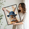 Hipster Bunny Portrait Canvas Print